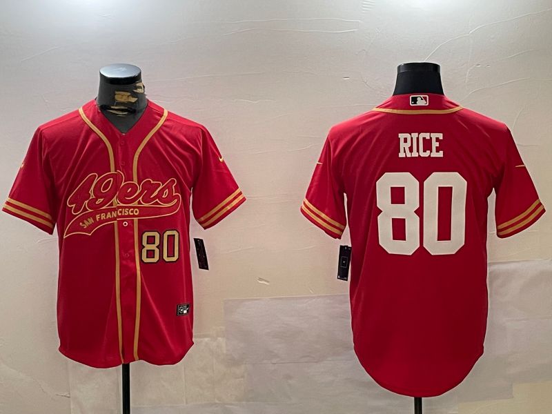 Men San Francisco 49ers #80 Rice Red Joint Name 2024 Nike Limited NFL Jersey style 12094->san francisco 49ers->NFL Jersey
